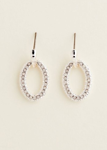 Phase Eight Oval Stone Drop Jewellery White USA | 2146970-LE